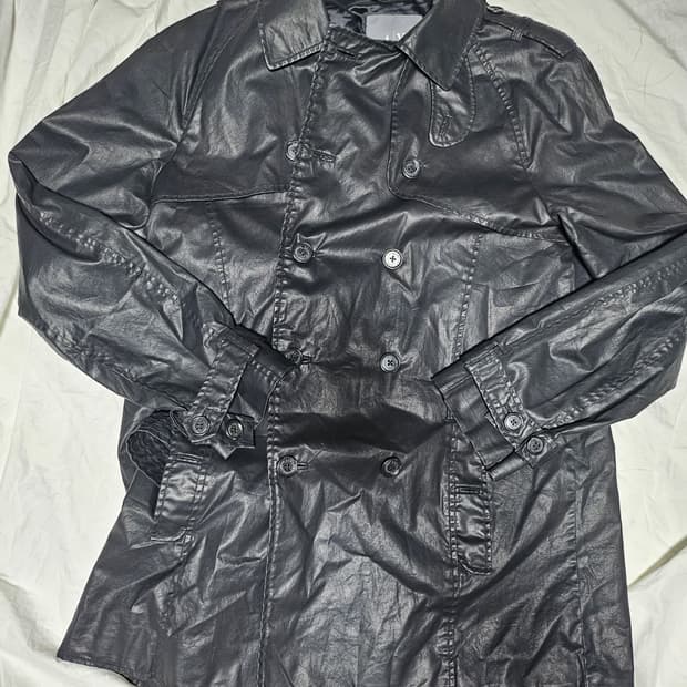 아르마니익스체인지 코팅 트랜치 자켓 L