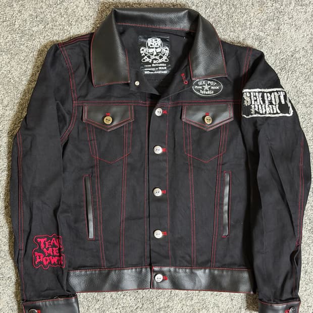 SEXPOT revenge 섹스팟리벤지 레더믹스 데님자켓