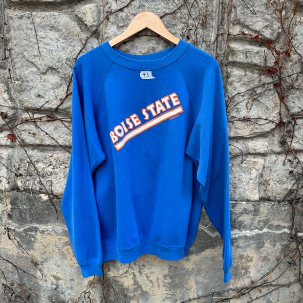 90s 헤인즈 빈티지 프린팅 페이딩 스웻 셔츠 맨투맨 블루 xl