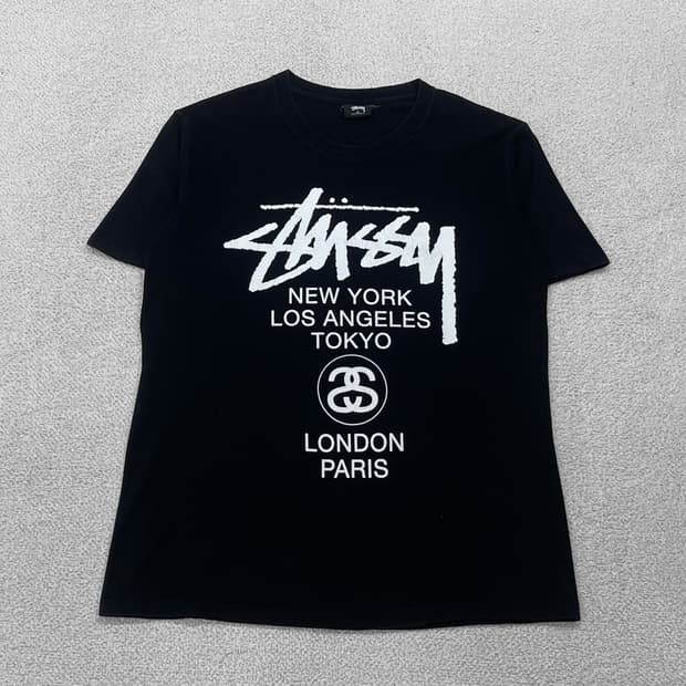 스투시 Stussy 월드투어 반팔티 블랙