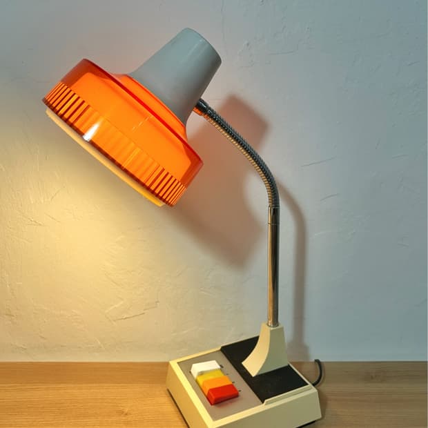 os) 70s 일본 빈티지 레트로 팝 오렌지 데스크 램프 