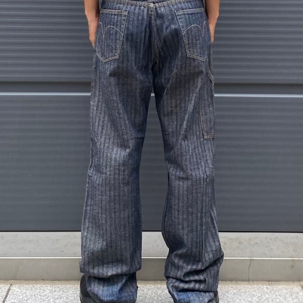 Hysteric Glamour Kinky 헤링본 스트라이프 데님 팬츠