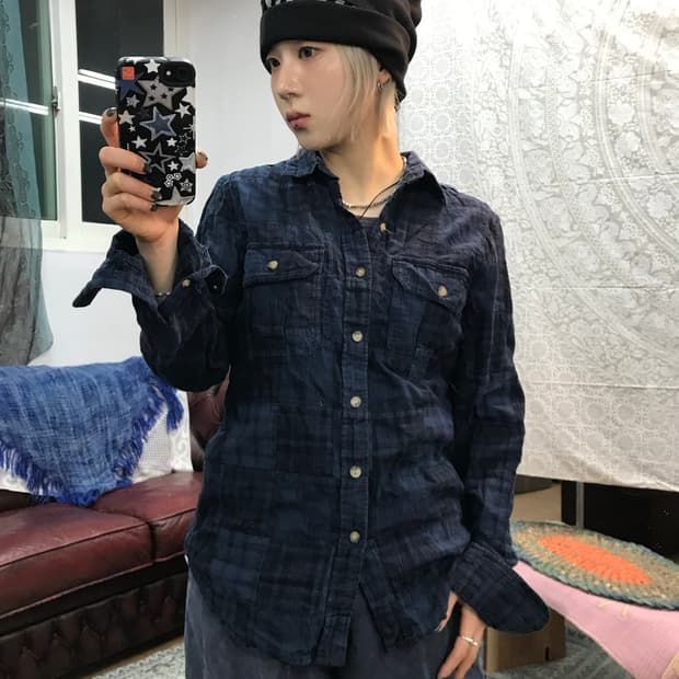 리바이스 빈티지 체크 패치워크 셔츠