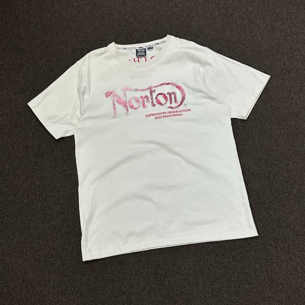 3XL)Norton vintage 패치 로고 반팔