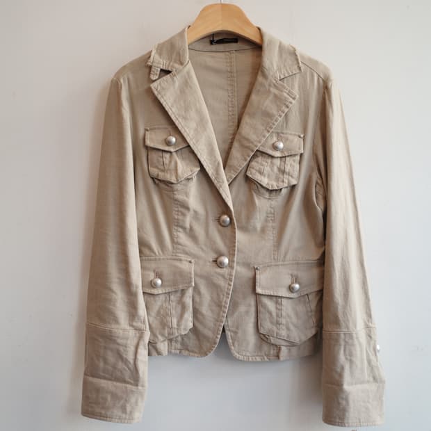 Japan brand 리넨 밀리터리 자켓