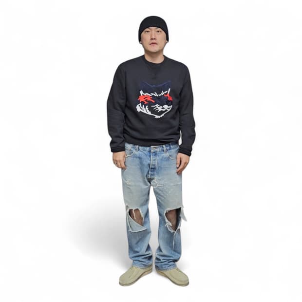 메종키츠네 빅폭스 맨투맨 스웻셔츠 XL  N1319