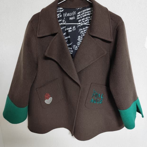 DÉVASTÉE PARIS 여성 캐시미어 더블코트 (66, 브라운)