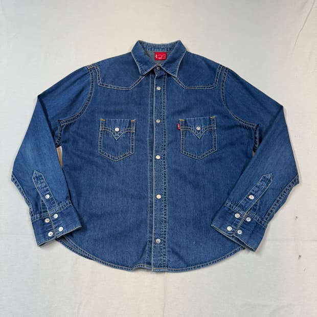 XL) 리바이스 아이코닉 type1 데님 웨스턴 셔츠