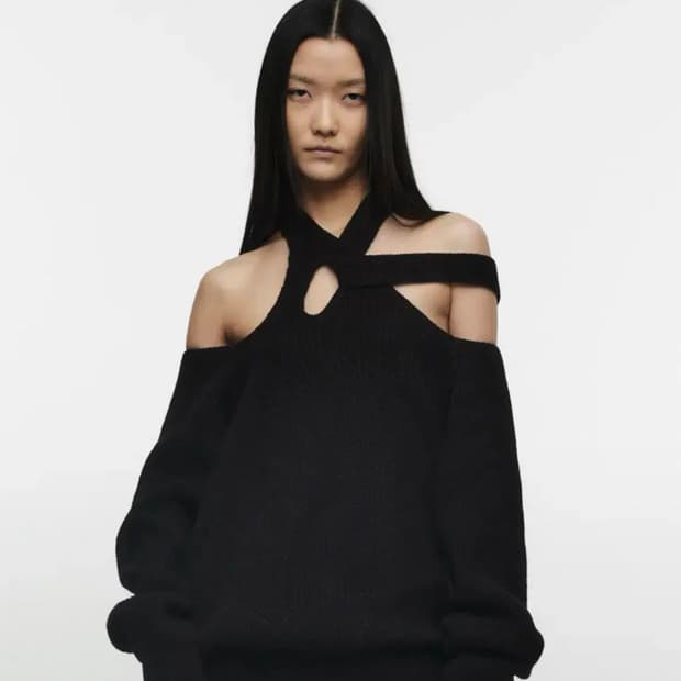 [나체] NACHE HALTER STRAP KNIT BLACK