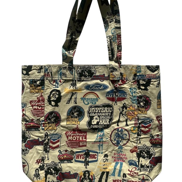 (초레어)히스테릭 글래머 아카이브 히스걸 로고 프린팅 토트백 가방