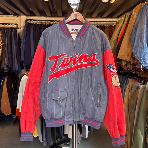 90s Mirage MLB 미네소타 트윈스 린넨 베이스볼 자켓 1991