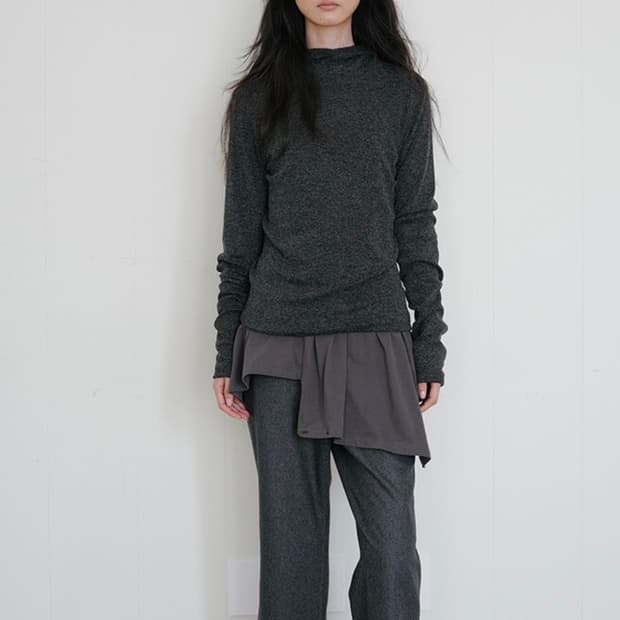 리포스 윈터 하이넥 후디 차콜