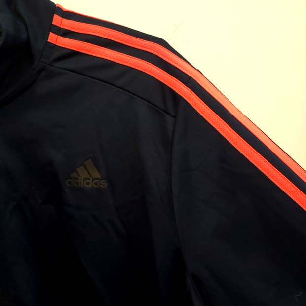 아디다스 네이비 오렌지 라인 스포티 져지