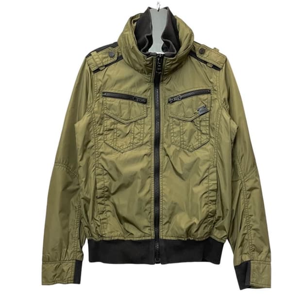 버카루 카키 블루종 봄버 자켓 M