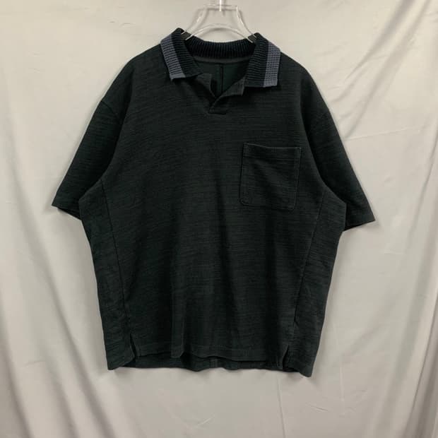 L 시스템옴므 23 오픈 PK 반팔 니트 카라티