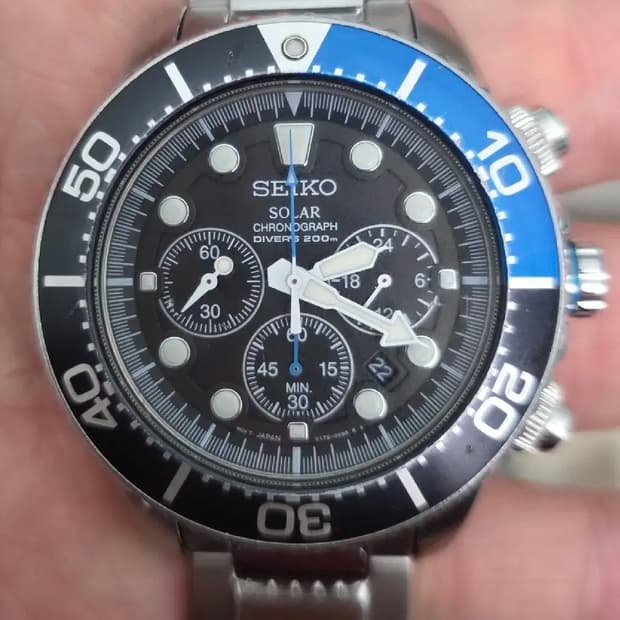 세이코(SEIKO) 솔라 태양광 크로노그래프 SSC017P1 다이버 시계