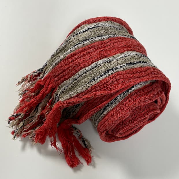 [OS] 이세이미야케 레드 스트라이프 머플러