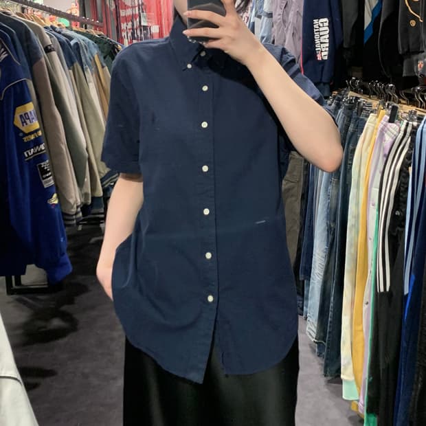 [IM] 폴로 랄프로렌 시어서커 반팔 셔츠 네이비