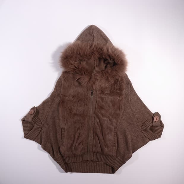 후드 퍼 가디건 B201