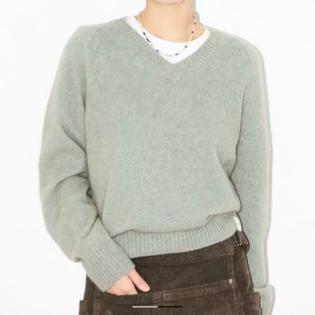 폴트 falt Raccoon V-neck knit 라쿤 브이넥 니트