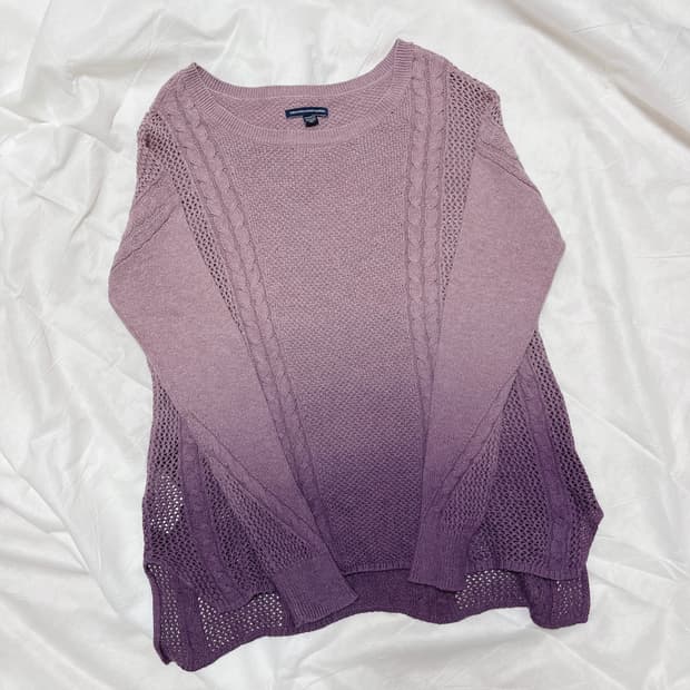 빈티지 보라색 그라데이션 니트 슬리브