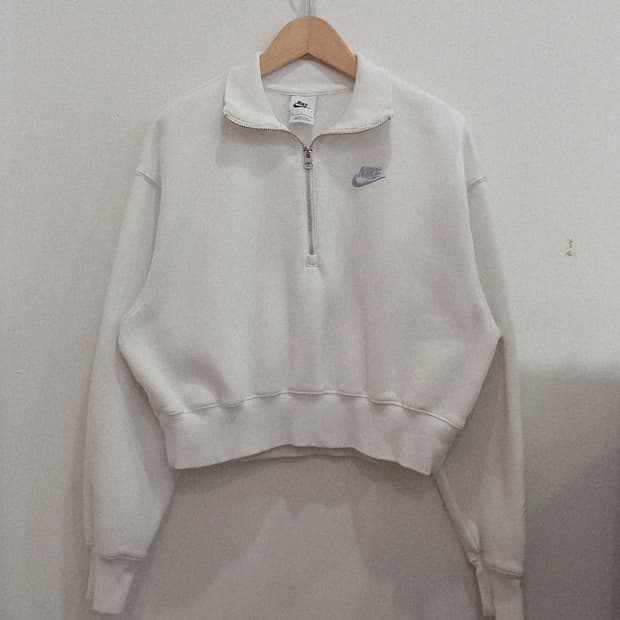 나이키크롭 기모하프집업맨투맨