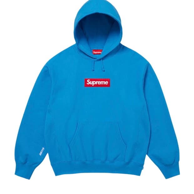 [S] 슈프림 25FW 박스 로고 후드 시안 블루