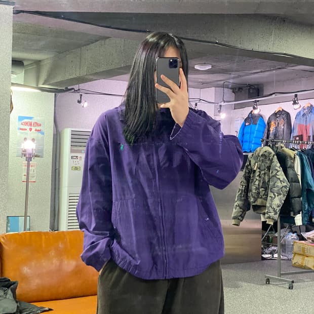 폴로 90s 나일론 퍼플 스윙톱 자켓 B3111