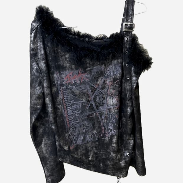 Shopcor  Funk Feather fur detail Top