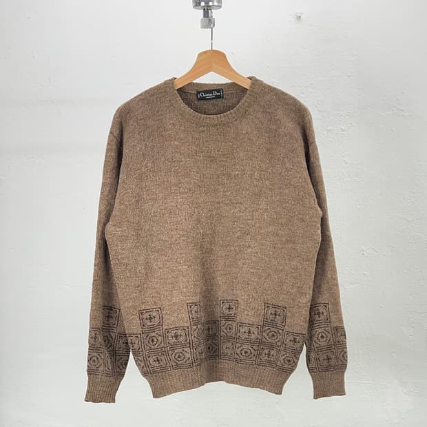 크리스찬 디올 브라운 페어 아일 니트 탑 스웨터