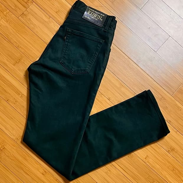 에드윈 503 카키 데님팬츠 W38 