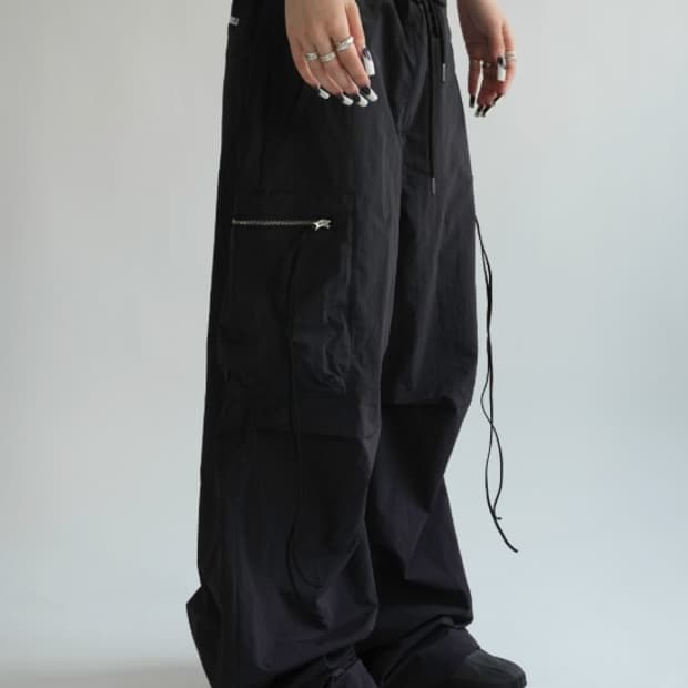 kimseoul SWISH WIDE CARGO PANTS (black)