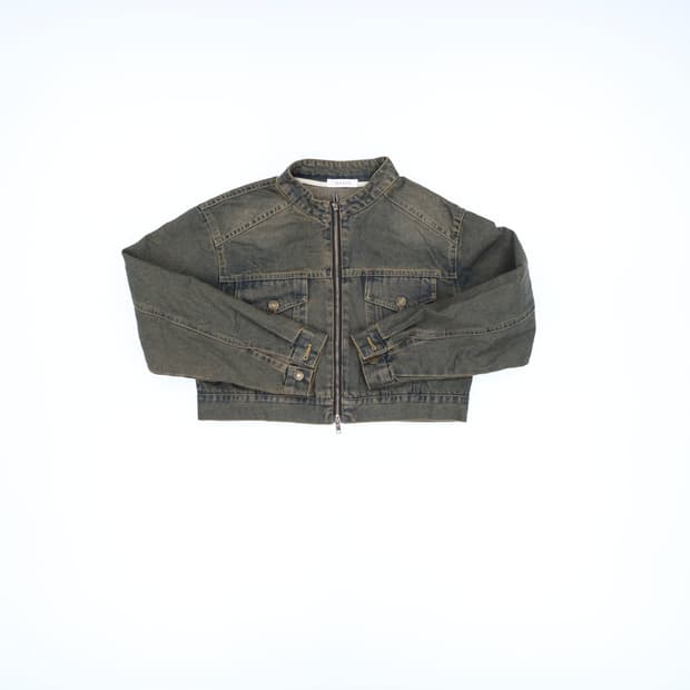 [44반-55정도] 빈티지 여성 투웨이 데님 숏자켓 1212H1