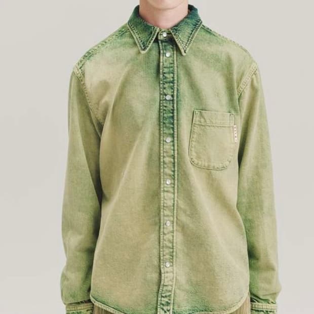 마르니 그린 피그먼트 워싱 셔츠