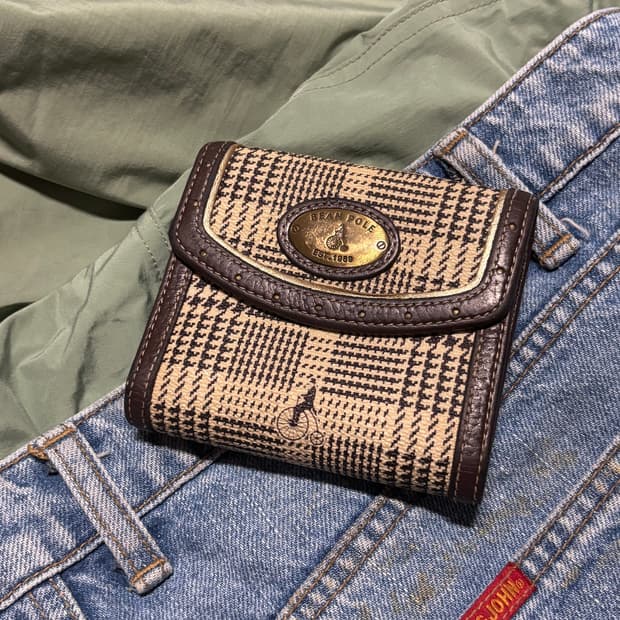vintage bean pole leather wallet