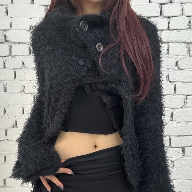 Eco Bouclé High-Neck Semi Bell Jacket