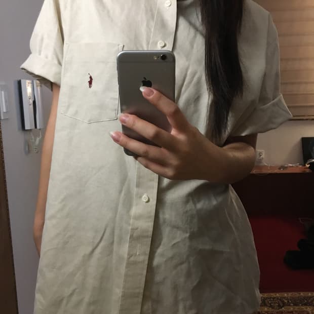 폴로 랄프로렌 베이지 반팔 셔츠