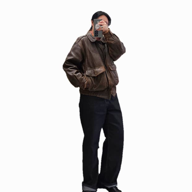 Lold Anthony 에이징 워싱 램스킨 자켓