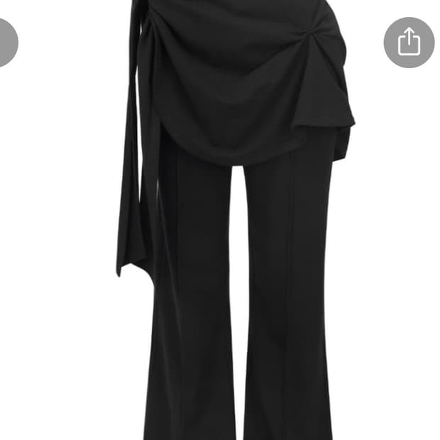 나체 투피스 핀턱 스웻팬츠 블랙 1사이즈