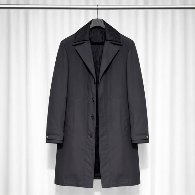 [새상품급/48] 디올 오블리크 자카드 탈착식 카라 테크니컬 롱 코트