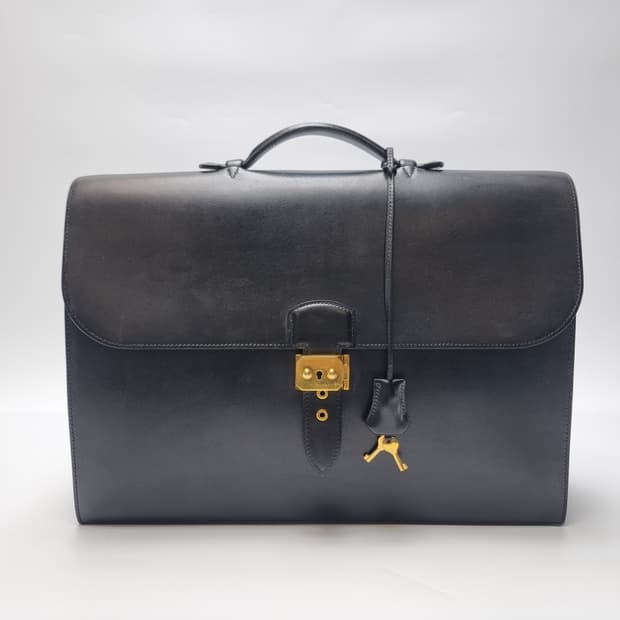 에르메스 삭아데페슈 41 블랙 금장 브리프케이스 남여공용(상급,서류가방)