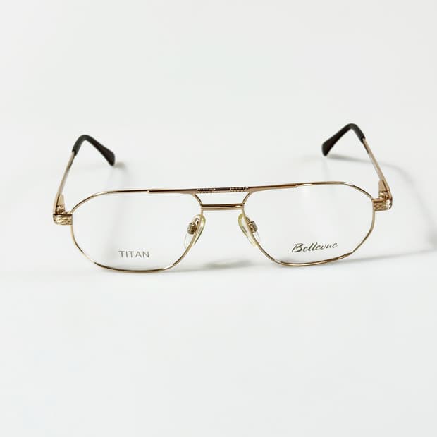 독일제 BELLEVUE 골드 티타늄 보잉 프레임 빈티지 안경