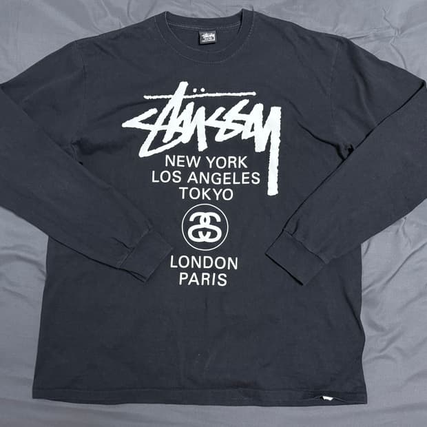 스투시 월드투어 블랙 롱슬리브