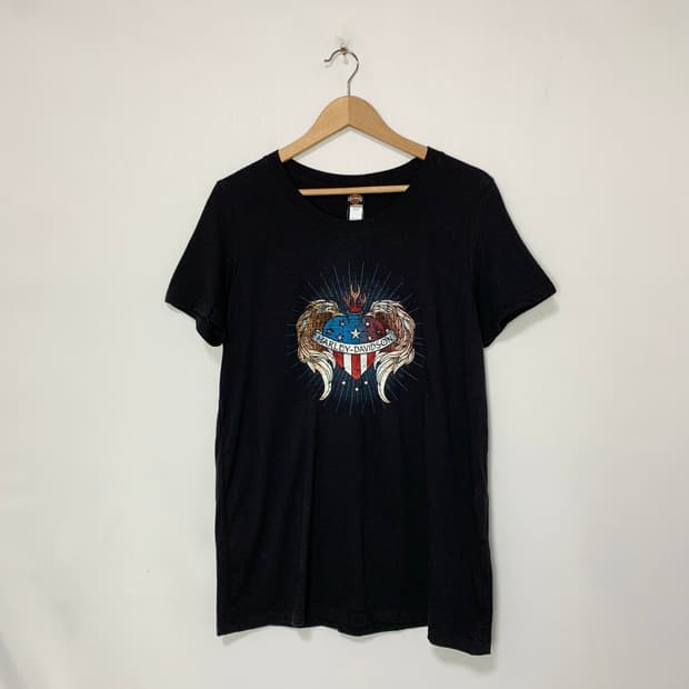 할리데이비슨 빈티지 프린팅 반팔 티셔츠 XL 남녀공용