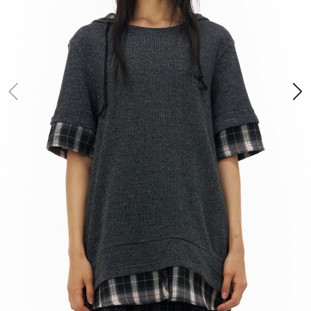 파히섬 체크레이어드 후드