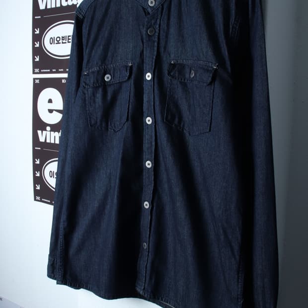 (L-XL) 자라 셔츠 남방 데님 청 무지 아메카지-H33630