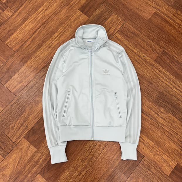 여성용 S 아디다스 빅로고 그레이 트레이닝 트랙탑 져지 