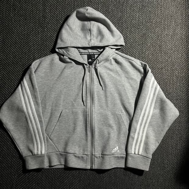[M] ADIDAS 아디다스 크롭 후드 집업