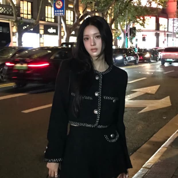 카키포인트 트위드 셋업