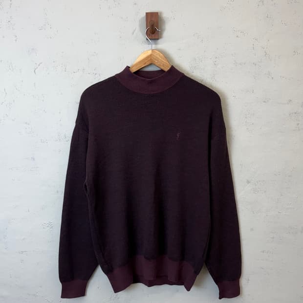 ysl 입생로랑 90s 빈티지 반폴라 울 니트